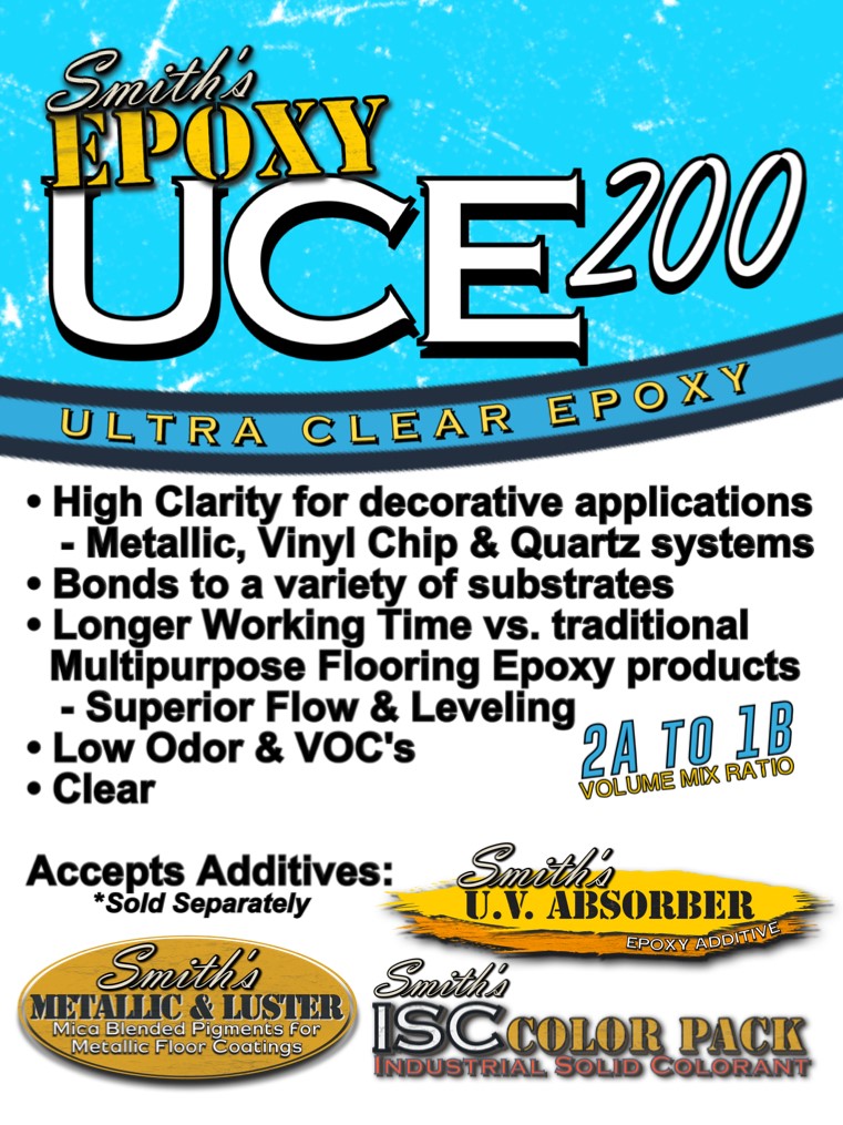 Epoxy UCE200 Ultra Clear Epoxy - Extended Working Time, Decorative  Multipurpose Epoxy - Smith Paints